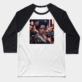 Kimono Japanese Woman Portrait Tokyo Baseball T-Shirt